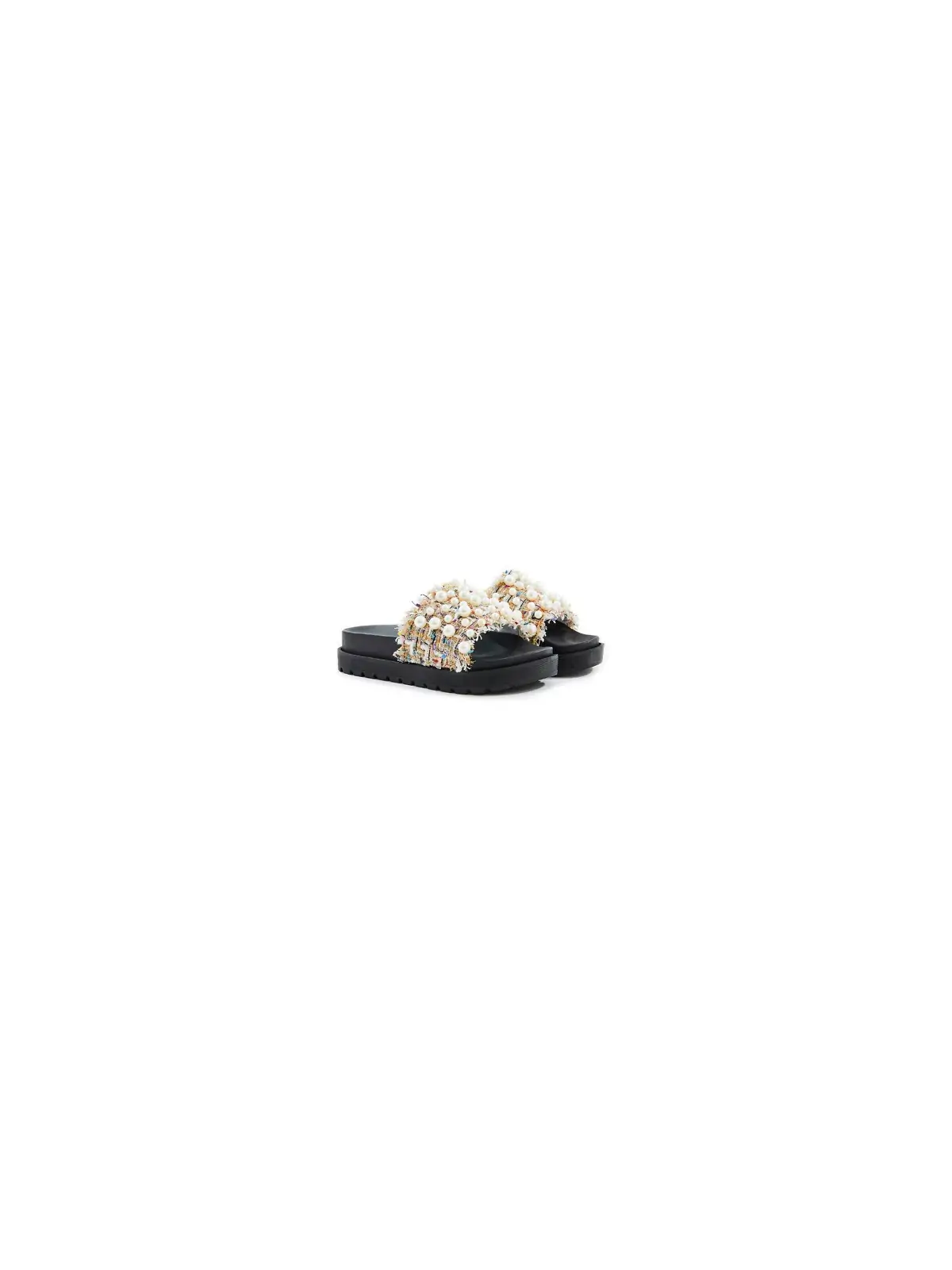 Biffoli Ciabatta in gomma nera con perle 11,70 € -70%
